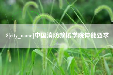 内江中国消防救援学院体能要求