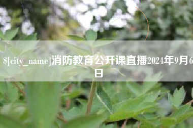 内江消防教育公开课直播2024年9月6日