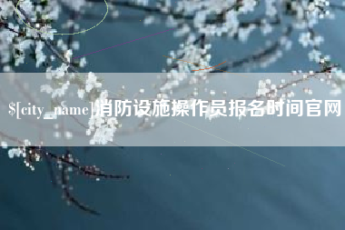 内江消防设施操作员报名时间官网
