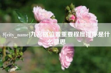 内江九宫格位置重要程度排序是什么意思