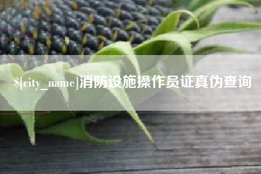 内江消防设施操作员证真伪查询