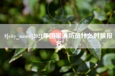 内江2021年国家消防员什么时候报名
