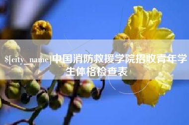 内江中国消防救援学院招收青年学生体格检查表